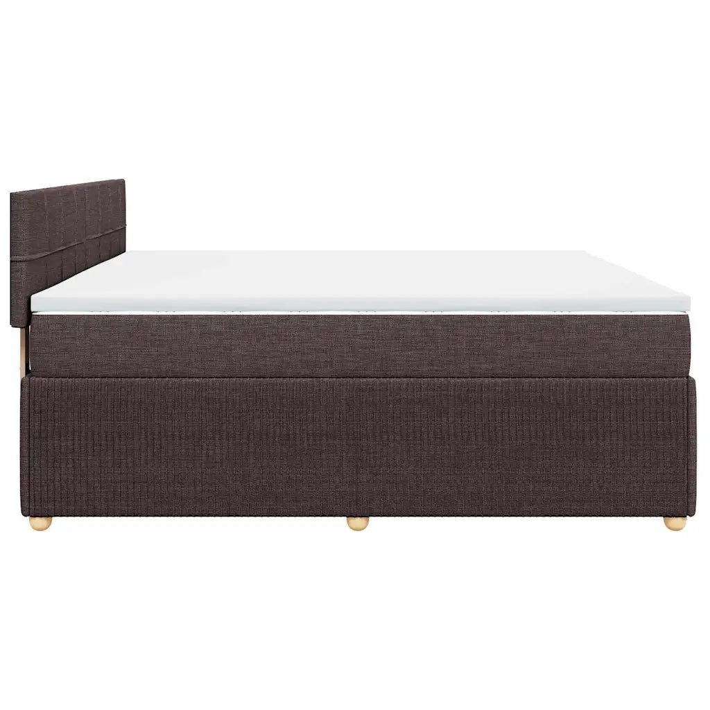 Giroletto a Molle con Materasso Marrone Scuro 200x200cm Tessuto 3289866