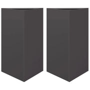 Fioriera rialzata fioriere fioriere giardino terrazze set di 2 triangolari 50 x 43 x 75 cm acciaio nero 02_0039106