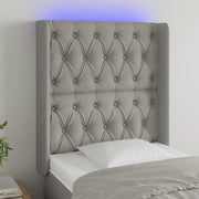 Testiera a LED-Testata con LED Grigio Chiaro 83x16x118/128 cm in Tessuto 779001