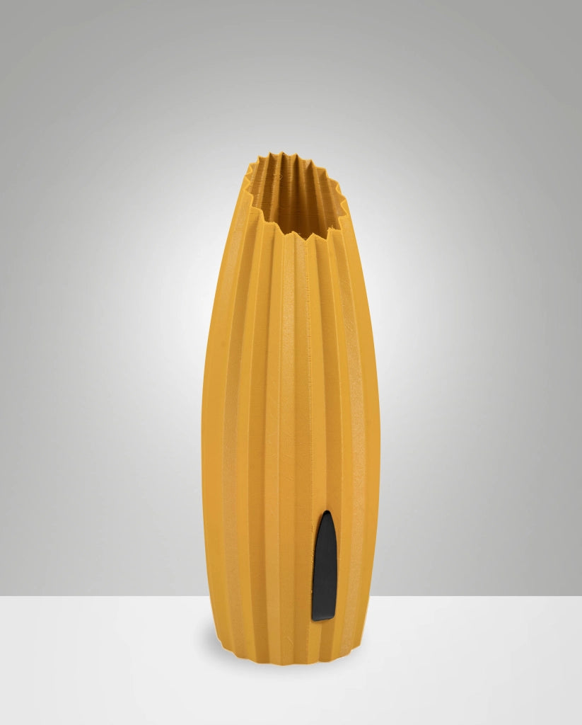 Lampada da Tavolo Nadine in Metallo e Plastica Vegetale, Luce Senape 10W G9, Regolazione al Tocco, IP20, H30cm - Design Moderno Sostenibile