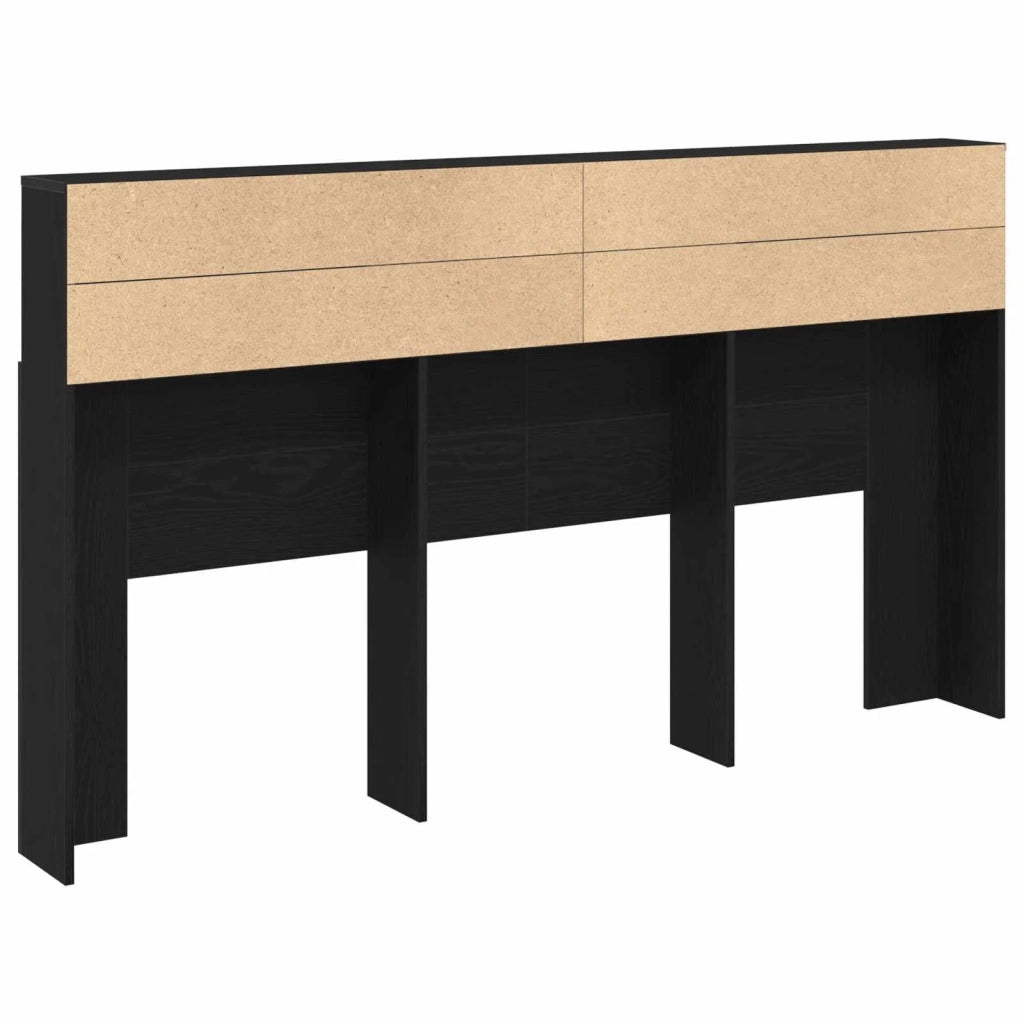 Testata del letto con testiera Rovere Nero 180 x 19 x 103,5 cm 862754