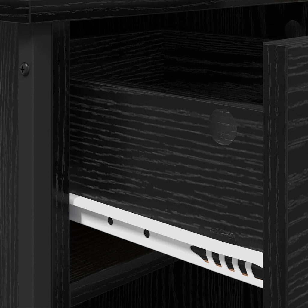 Comodino | Armadio da Notte | Mobiletto da notte Rovere Nero 40 x 42 x 50 cm Legno multistrato