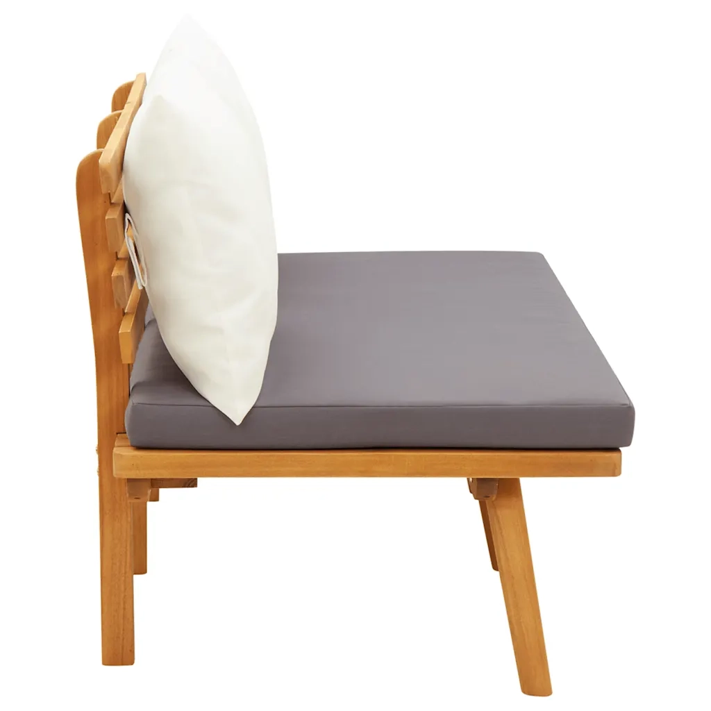 Panca da Giardino con Cuscini 115 cm in Legno Massello Acacia 46672