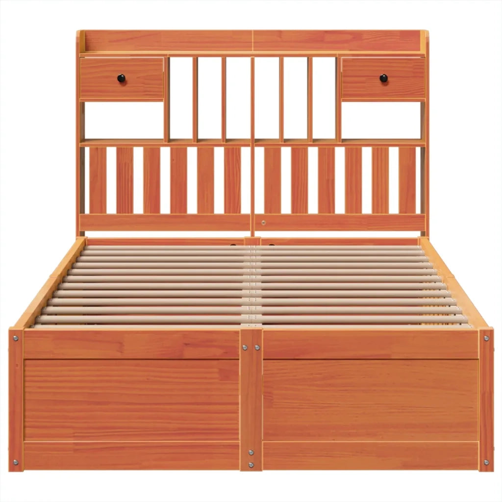 Letto senza Materasso Marrone Cera 135x190 cm in Legno di Pino
