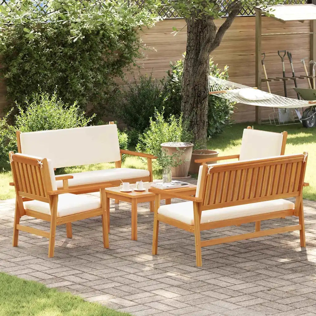 Set Divano da Giardino 5 pcs Marrone Legno di Acacia Massello 3331813