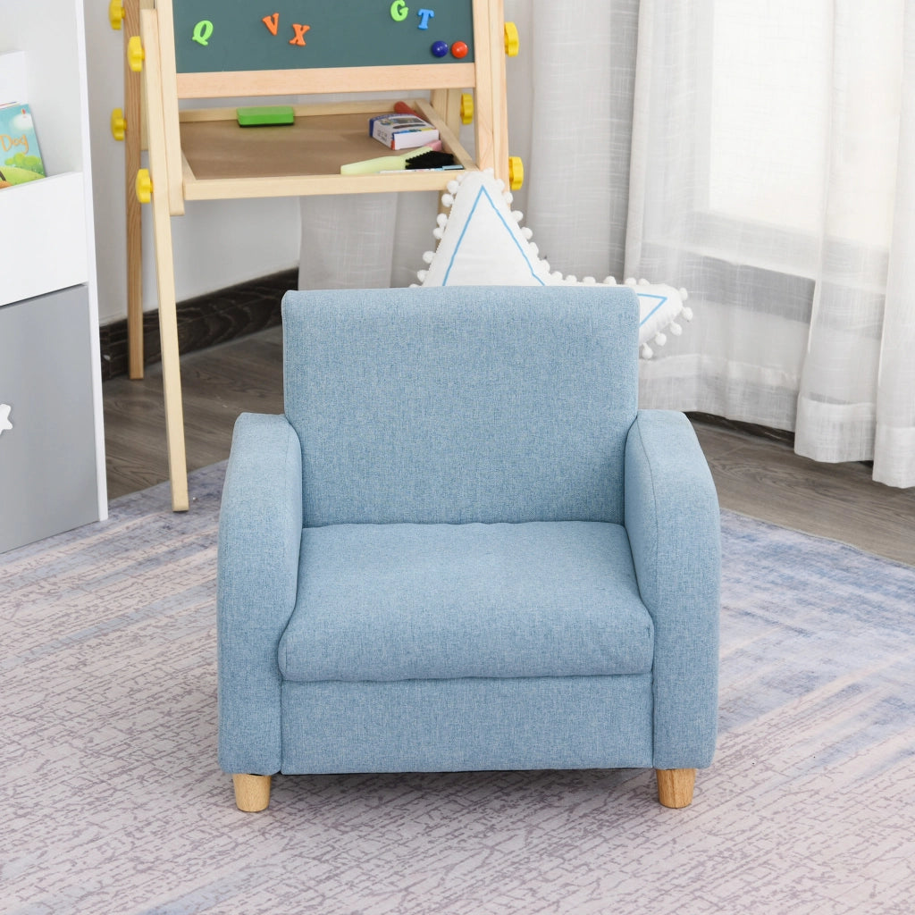 Poltrona per Bambini ¨C Minimal ¨C Blu, Tessuto, Legno