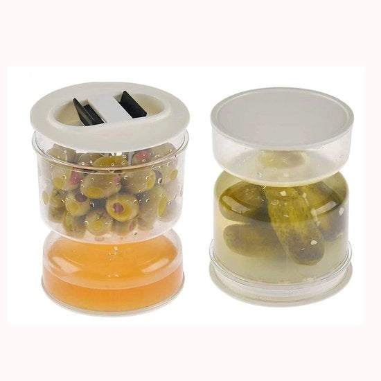 Contenitore di conservazione con coperchio a sifone - Invascimetro - Contenitore per alimenti - Contenitore per conservazione - Separatore umido - Materiale acrilico - 11,3 x 13,5 x 11,5 cm