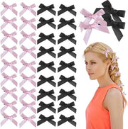 Accessori capelli per bambine - 40 pezzi di clip capelli con nastri di seta e spille capelli in metallo