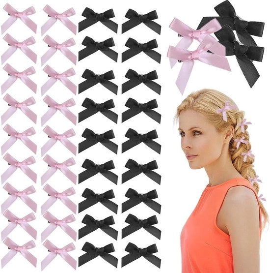 Accessori capelli per bambine - 40 pezzi di clip capelli con nastri di seta e spille capelli in metallo