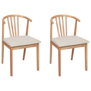 Set di 2 eleganti sedie da pranzo con seduta imbottita in legno chiaro beige chiaro chic elegante
