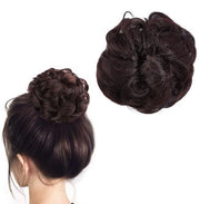 2 Stili di Extensions per Capelli Messy Bun per Donne, Estensioni Sintetiche
