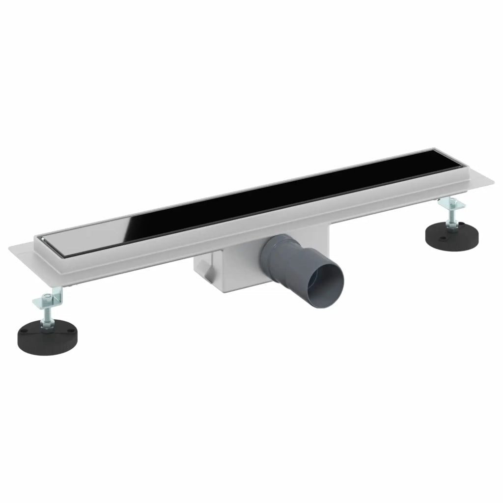 Drenaggio doccia con copertura in vetro Nero 50 cm CFW6432869