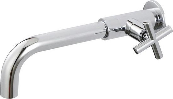 Wastafello rotativo per bagno con unghie di fissaggio per rubinetto da cucina - Montaggio a parete 360 gradi - Acqua fredda - Verchroomd