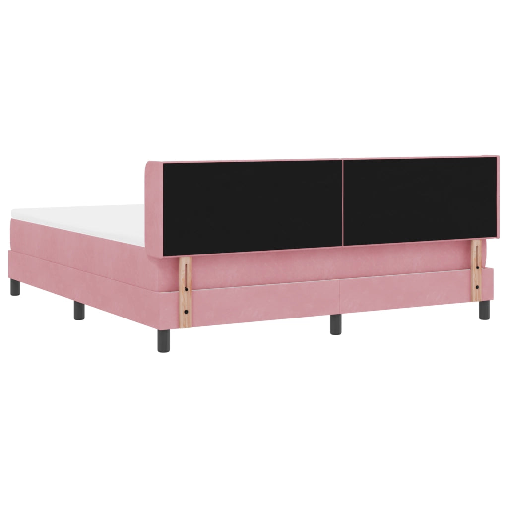 Letto a Molle con Materasso Rosa 180x200 cm Velluto