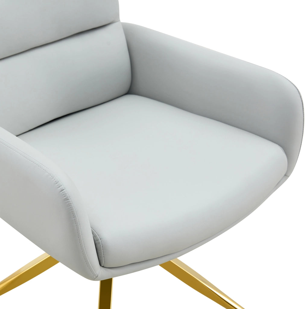 Set di 2 sedie girevoli in PU grigio chiaro e metallo oro