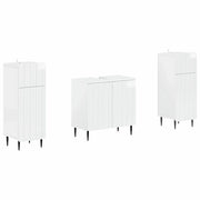 Set di Armadi da Bagno da 2 Pezzi ZWOLLE Bianco Lucido 3418003