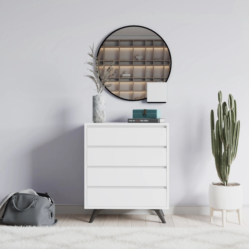 Cassettiera in legno "Suvera" - 70 x 40 x 86 cm - Bianco