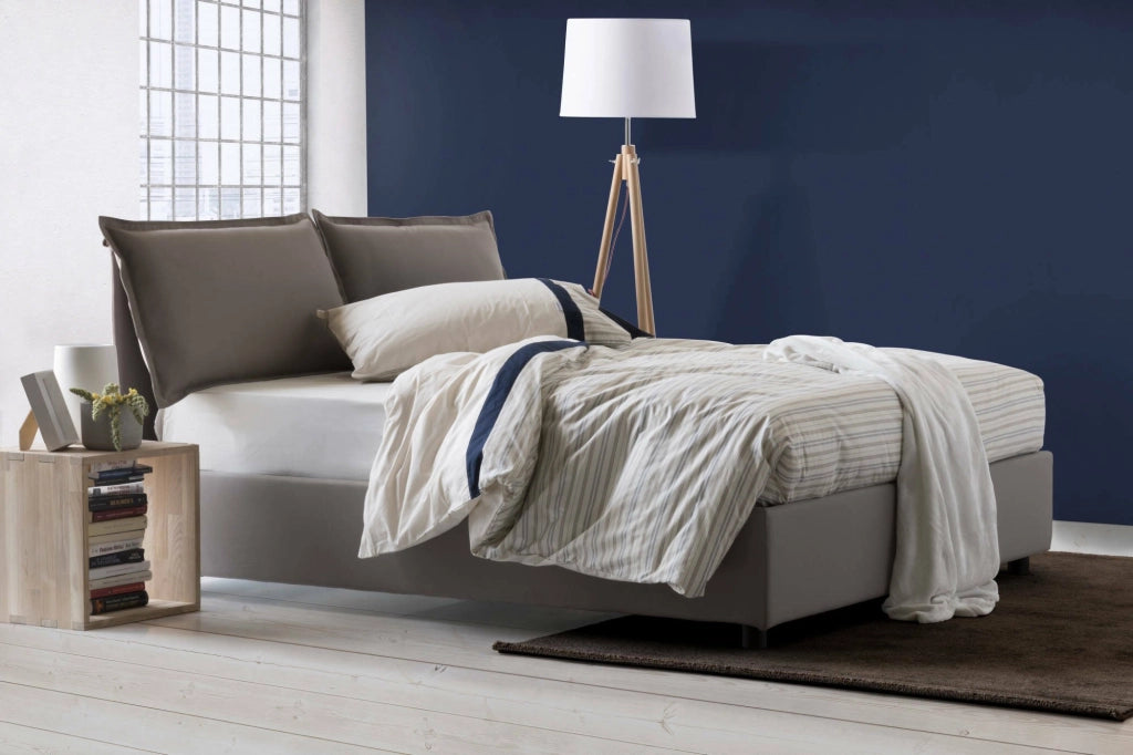 Letto Matrimoniale Anjin, Letto Matrimoniale Sfoderabile Made in Italy, Grigio