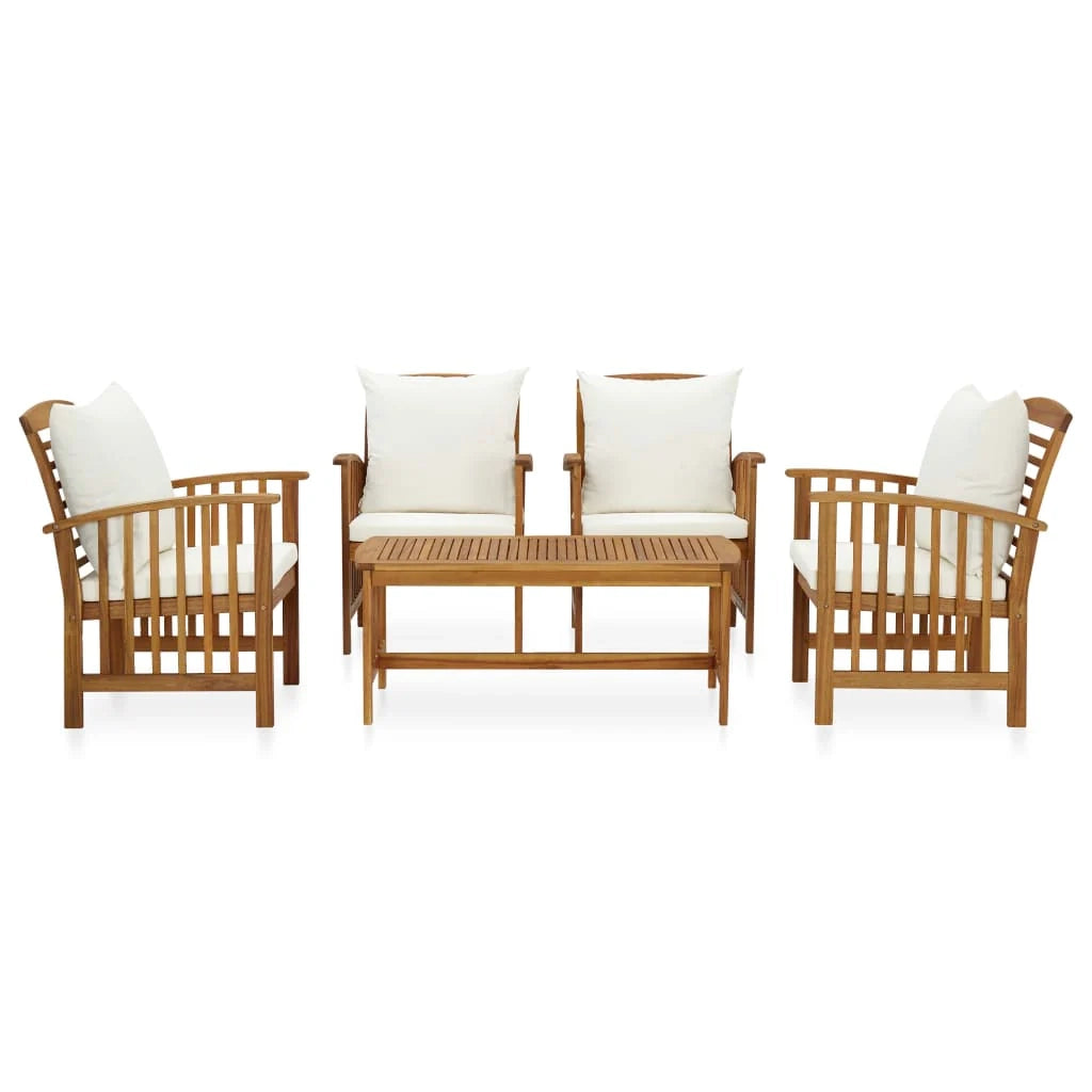 Set di mobili da giardino per esterni 5 pezzi con cuscini legno massello di acacia 02_0016314