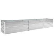 Aiuola rialzata per piante e fiori acciaio zincato 480 x 80 x 77 cm grigio 02_0001127
