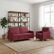 Set di Divani con Storage 2 pz Rosso Vino Poliestere 3429207