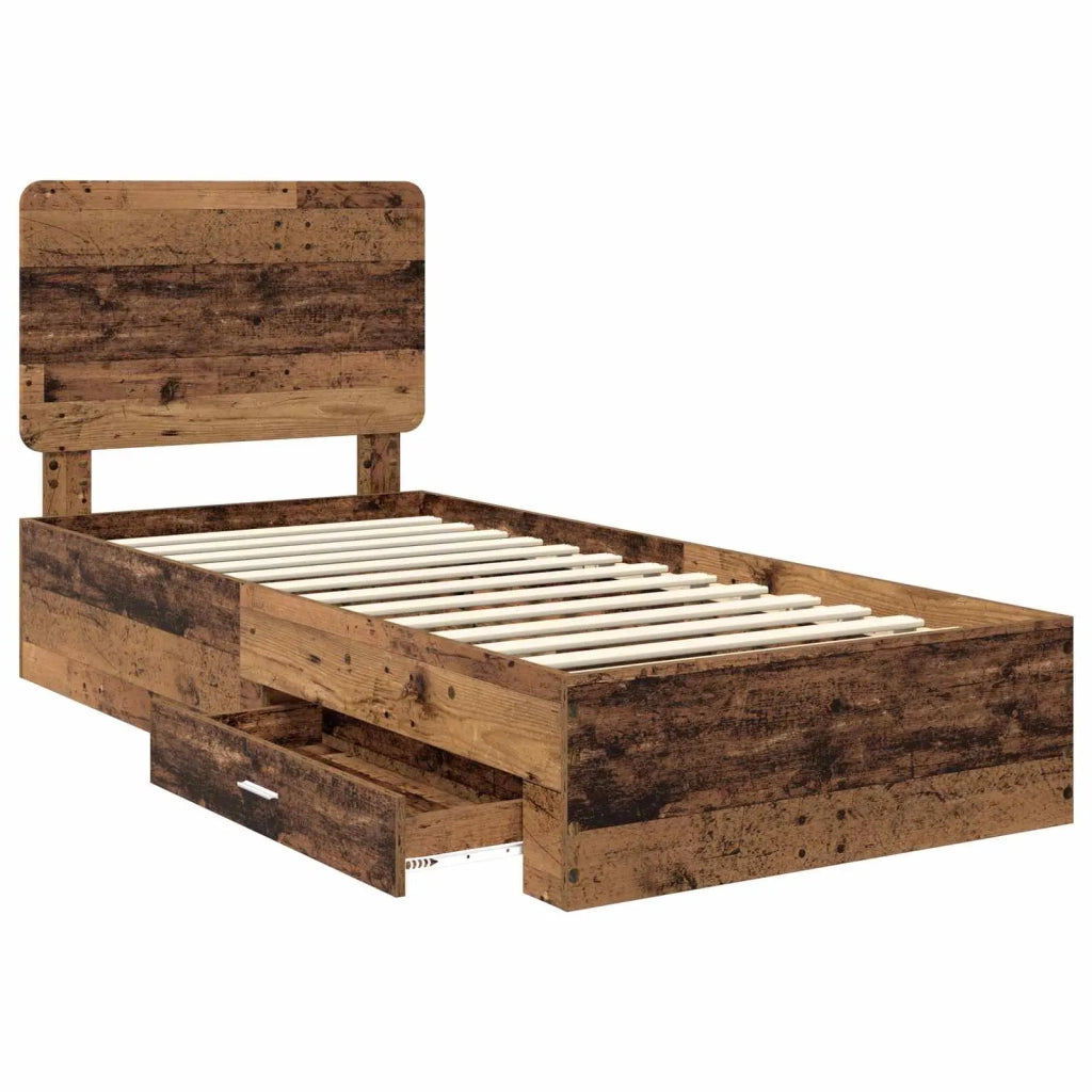 Struttura del letto con testiera Legno vecchio 100 x 200 cm 3412826