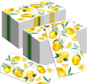 Serviette per tavola da pranzo e cocktail in carta gialla - Set di serviette per festa di compleanno per bambini - Decorazioni di frutta - Articoli da festa con motivo di agrumi