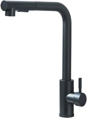 Hogedrukkeukenkraan Zwart, Uitschuifbare keukenkraan, 360° giratoria, Wastafelkraan con doccia, Due getti d'acqua, Keukenmengkraan in acciaio inossidabile