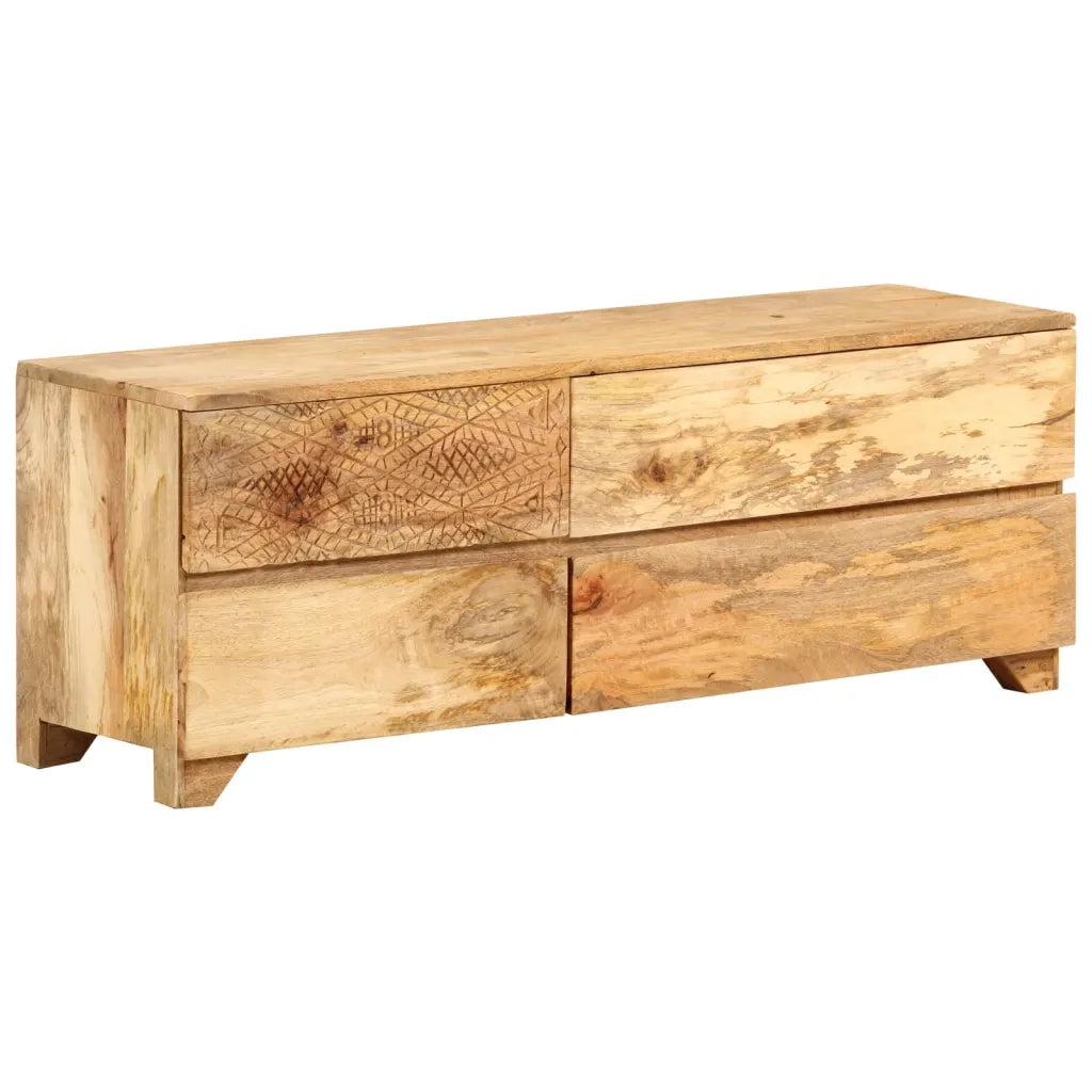 Mobile Porta TV in Legno Massello di Mango 110x30x40 cm