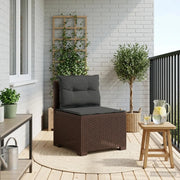 Divano da esterno-Divano da Giardino a 1 Posto con Cuscini Aspetto Rattan PP 823121