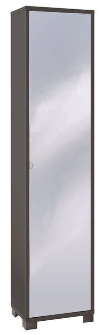 Armadio 1 Anta con Specchio 43x190x29 cm Titanio