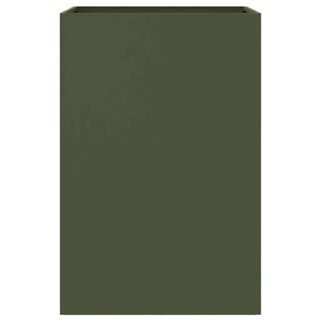 Fioriera-Vaso-Contenitore per Piante Verde Oliva 52x48x75 cm in Acciaio