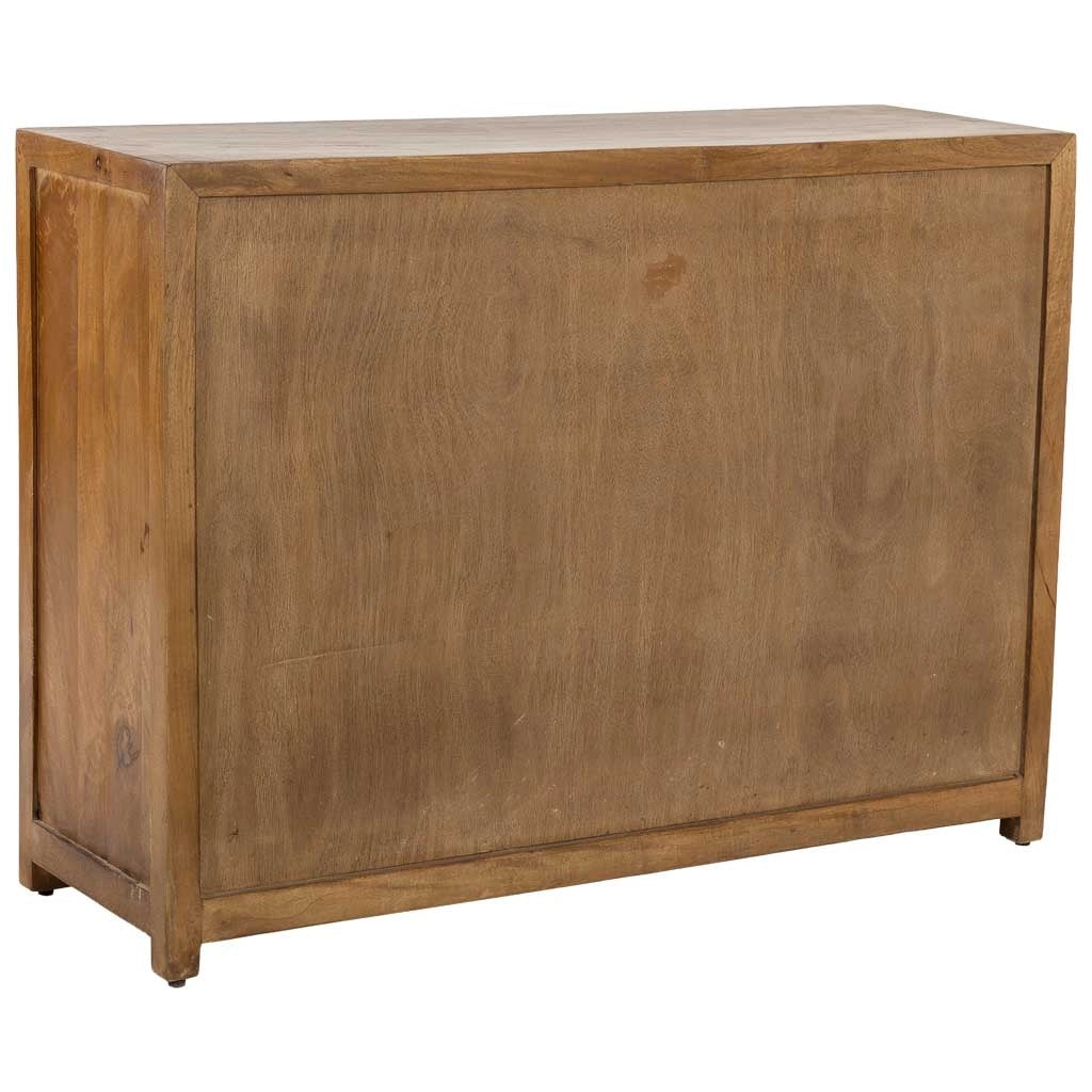 Credenza in legno marrone con 2 ante e 2 cassetti, 120x40x88h cm
