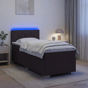 Letto con Box Spring, Materasso e LED Marrone Scuro 80 x 200 cm 3451822