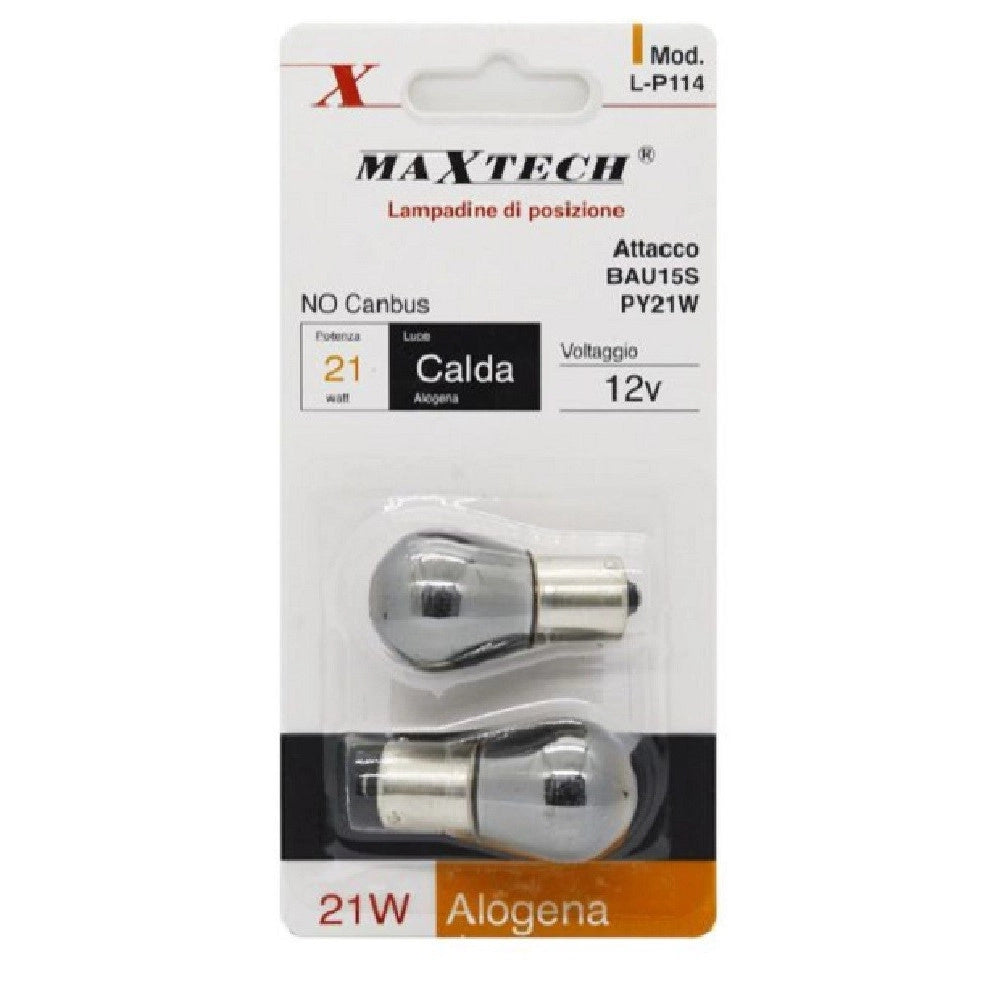 Trade Shop - Lampadine Di Posizione Auto Bau15s Py21w 12v Luce Calda Alogena No Canbus L-p114 -