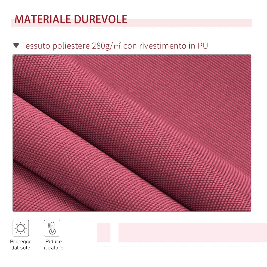 Tenda da Sole Avvolgibile ¨C zephmum ¨C Alluminio Poliestere 295x245cm Rosso Scuro