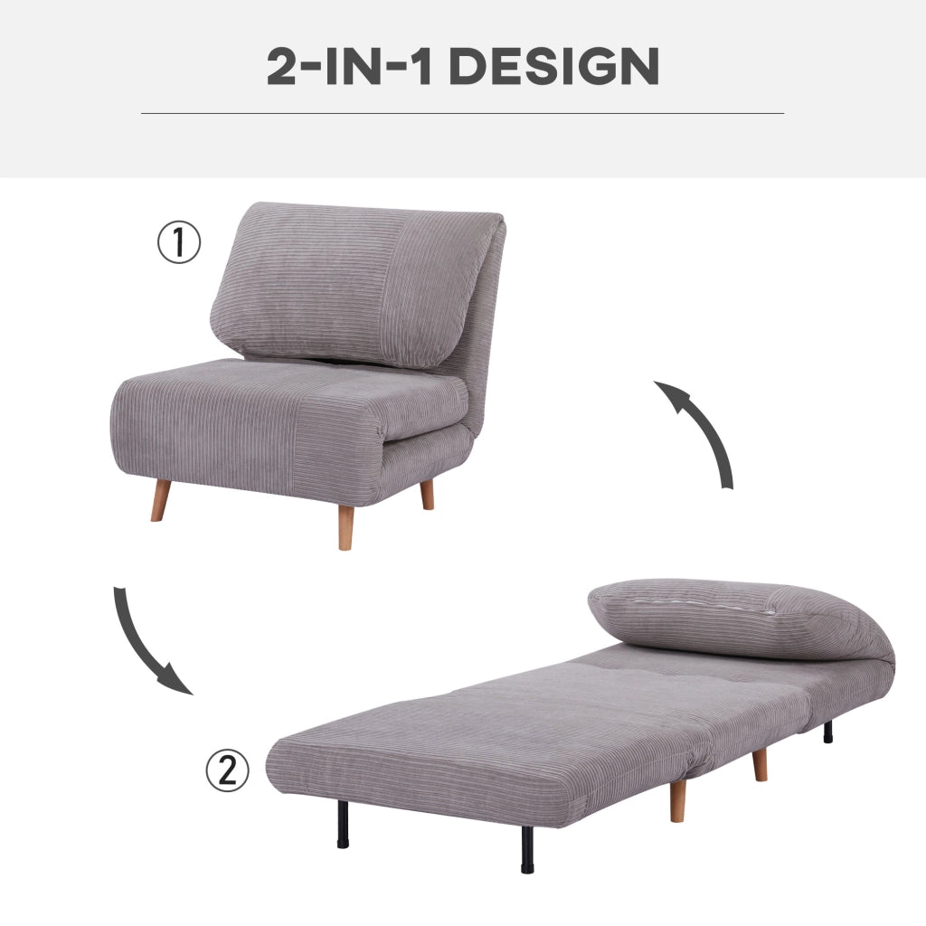 DIVANO LETTO RECLINABILE 193 x 82 x 28 cm Grigio chiaro Legno