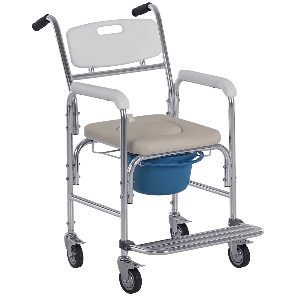 Sedia WC Rotelle Impermeabile in Ecopelle ¨C Zephmum ¨C 84x54x96cm