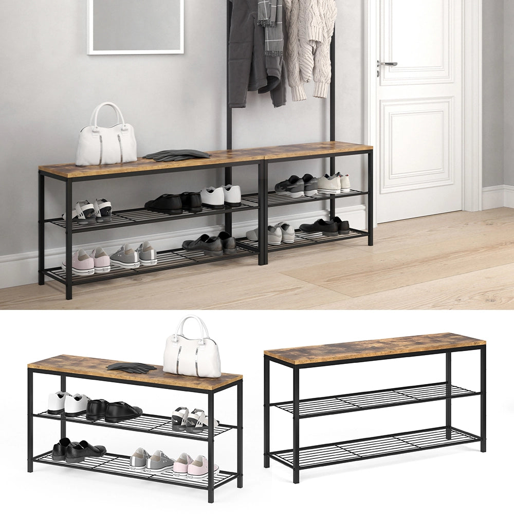 Vicco Panca scarpiera da ingresso Legno antico 100 x 51.5 cm