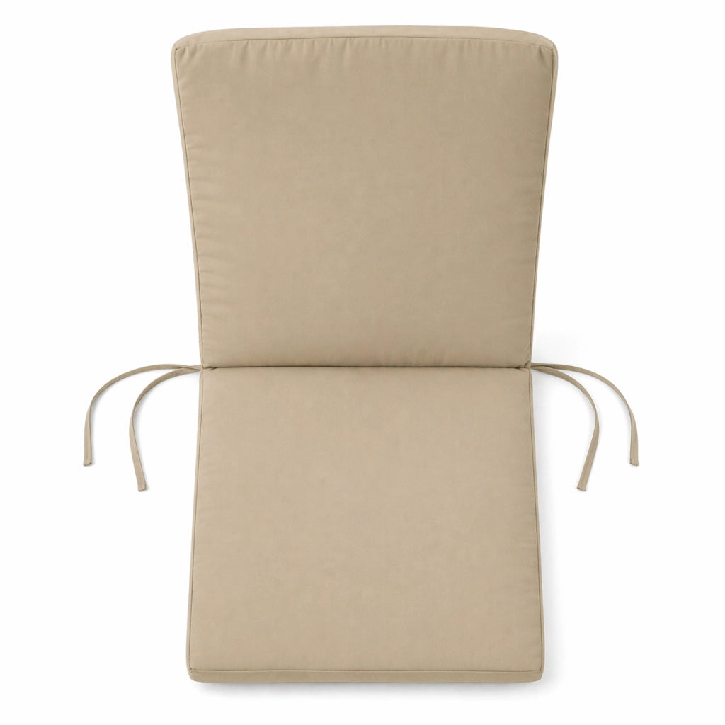 Cuscino con schienale per sedia 115x50 cm con Laccetti in poliestere - Beige