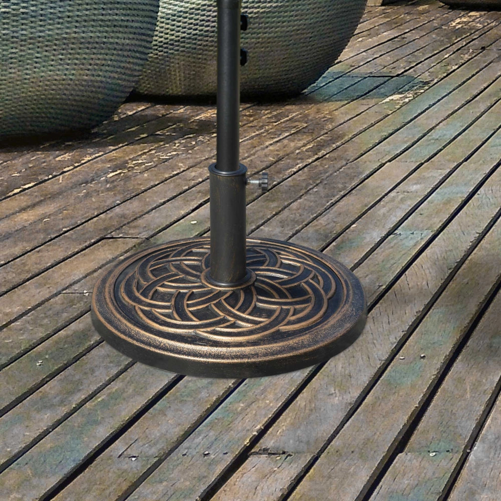 Base Ombrellone Rotonda in Resina ¨C zephmum ¨C Bronzo, per Pali 38/48mm, ¦µ45x33cm, 12kg
