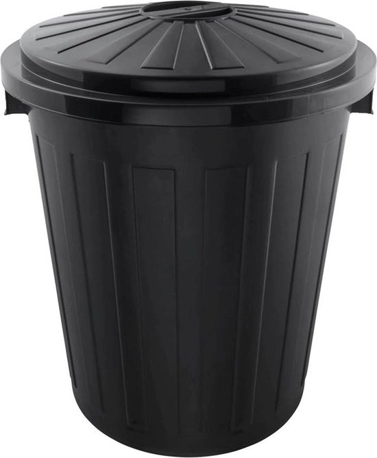 Vergata universale con coperchio ermetico, plastica robusta (PP), Super-Maxi, 50 l, piatta, grafite