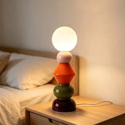 Lampada da tavolo per interni in ceramica e vetro ø13cm, bordeaux