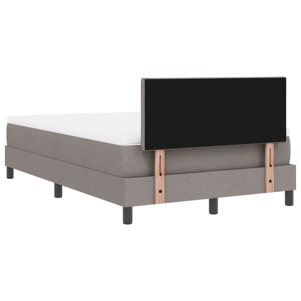 Letto a Molla con Materasso e Luce LED Taupe 120x200 cm Tessuto