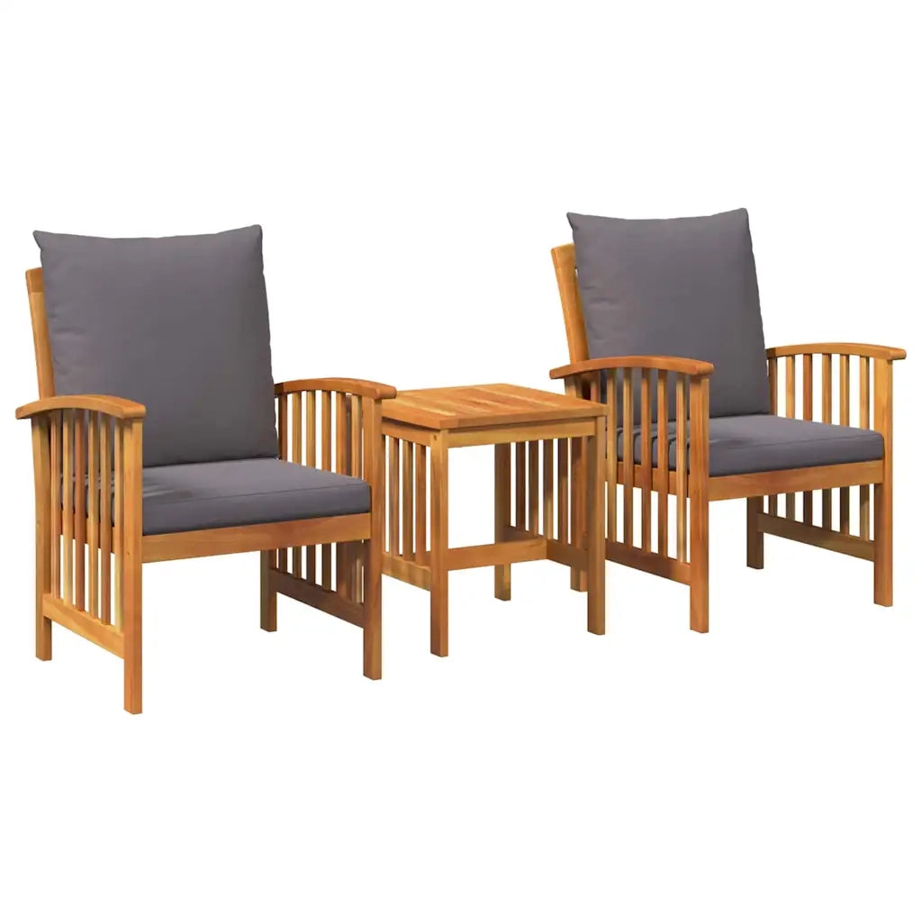 Set Divano da Giardino con cuscino 3 pz | Set Salotto da Giardino Olio Naturale
