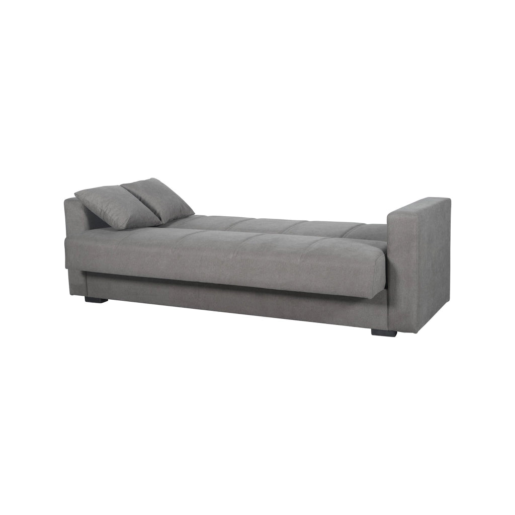 Giaveno, Divano Letto 3 Posti Contenitore, 214x80 cm Grigio