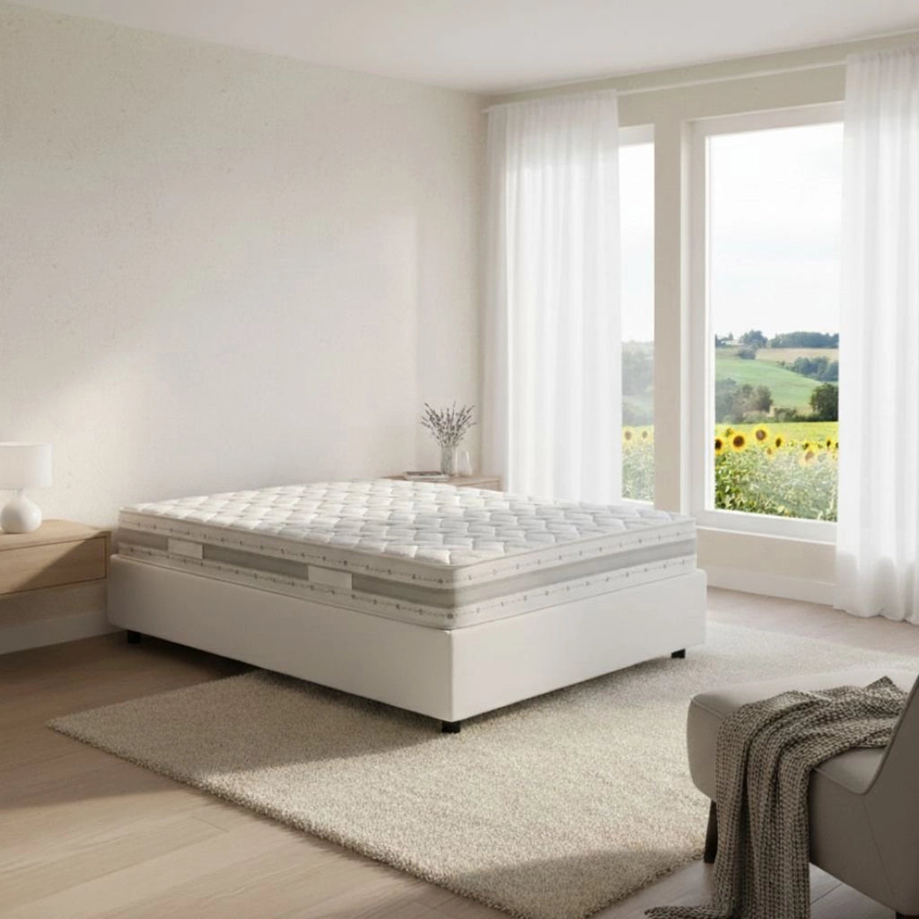 Alvise, Letto Piazza e Mezza Materasso Incluso Made in Italy, Bianco