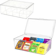 La cassettiera per tè con 16 contenitori - La cassettiera per tè con coperchio - La cassetta per tè in plastica - Contenitore per tè a chiusura ermetica - Cassettiera per pad per caffè - La cassettiera trasparente