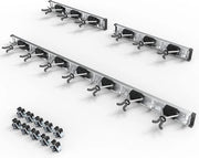 Trovatutto per attrezzi da giardino - 3 pezzi incl. 13 tenere e 16 ganci in alluminio - grigio