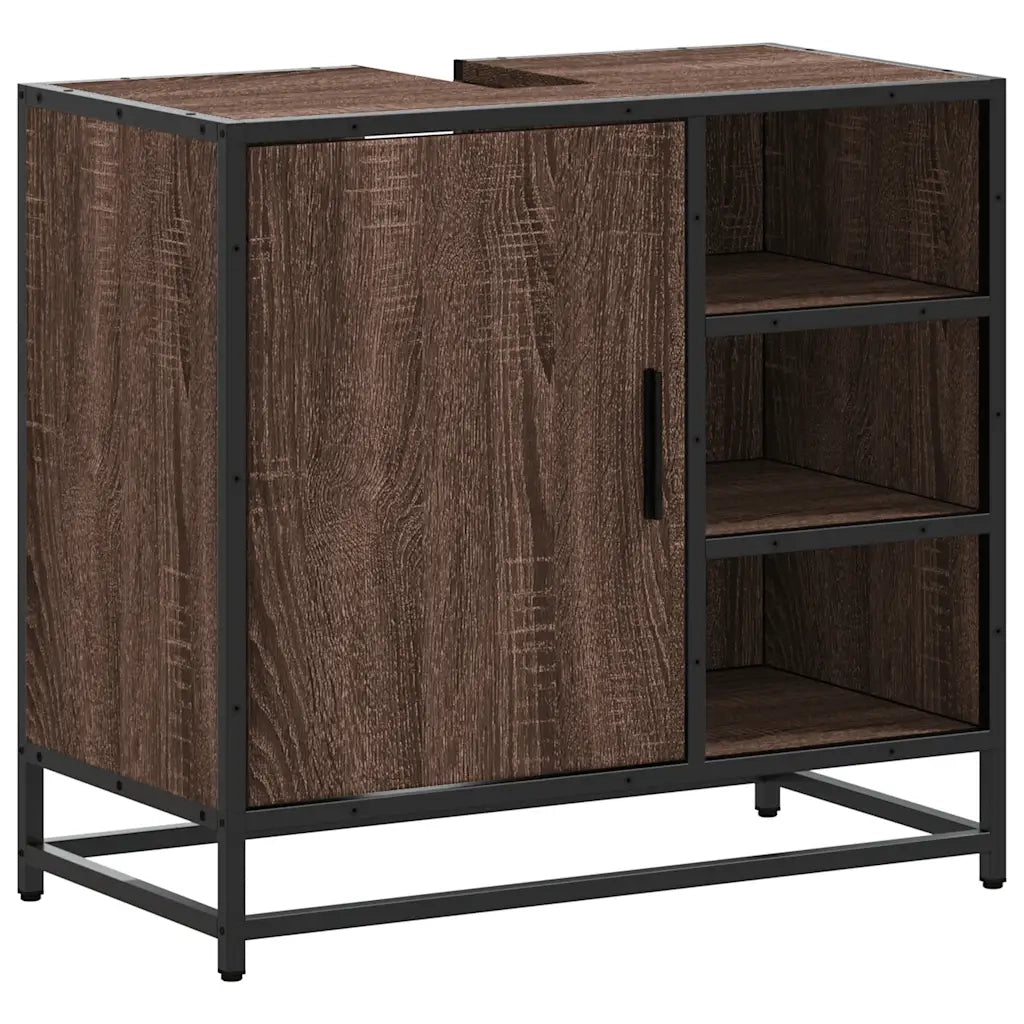 Mobile Lavabo Bagno Rovere Marrone 65x33x60cm Legno Multistrato 849288